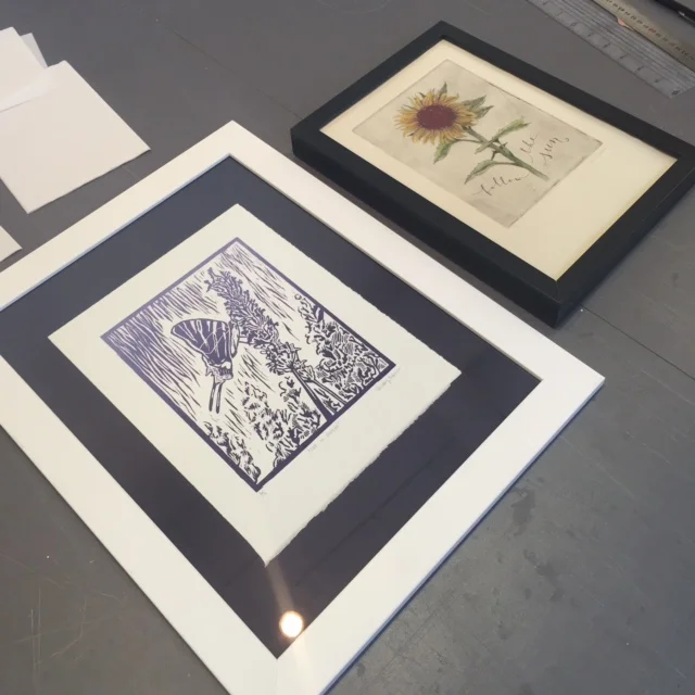 This week we’re preparing our artwork for the big SCAD Open Studio on Friday-Saturday where students can showcase and sell their projects from the past eight weeks. I framed my prints around 3:30 today and by the time I came back at 5:30, someone had already purchased my sunflower!!! The director of SCAD Lacoste came through to see everyone’s progress and apparently she bought mine on the spot. It’ll still be displayed in the gallery show this weekend but now listed as a piece that’s not for sale. :) I also created these little tags to stick behind the frames as a personal touch / makeshift business card to send home with their buyers. Keep your fingers crossed that my butterfly print will sell quickly too!!