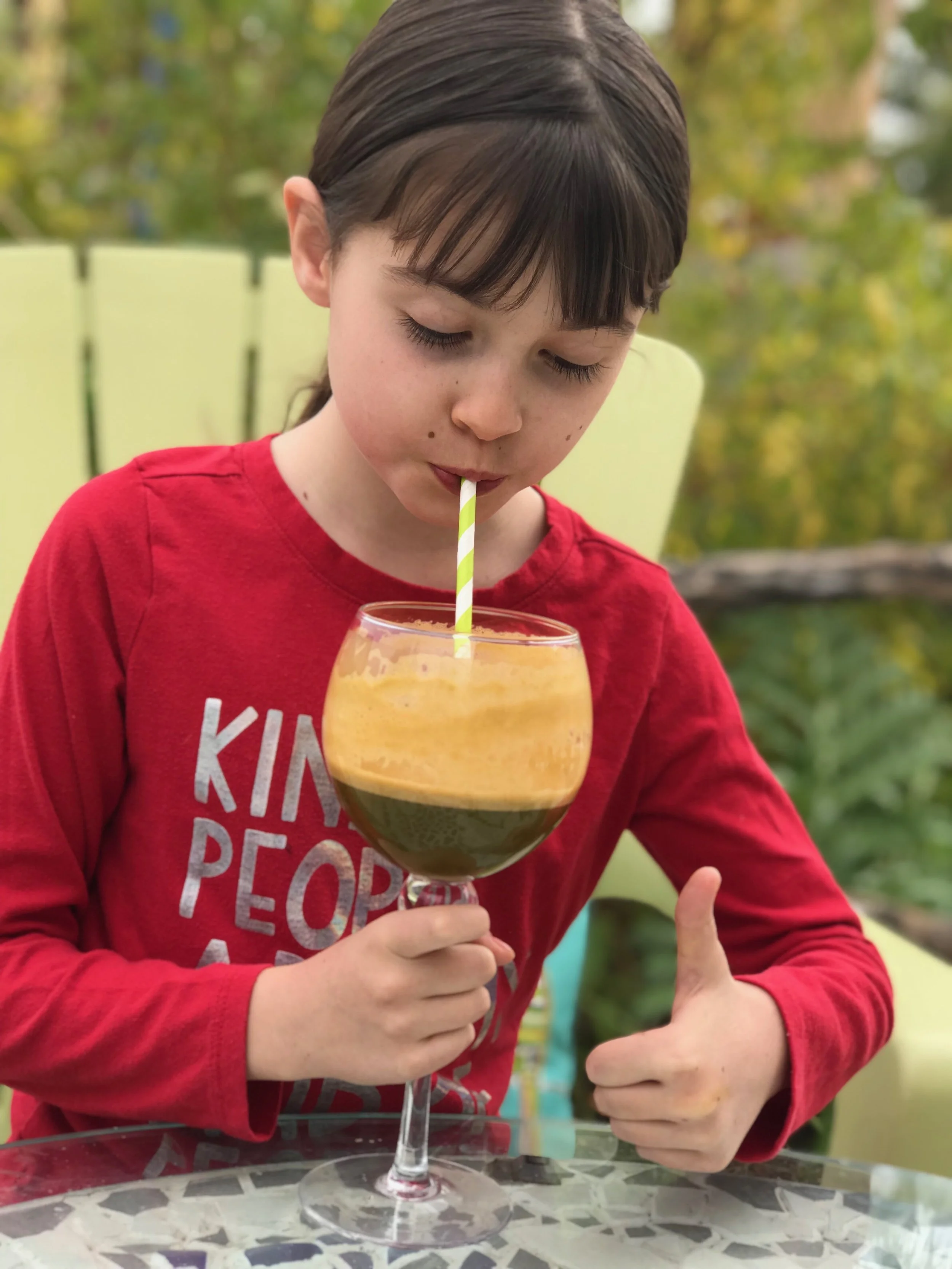 Oh, and, yes, her shirt does say, "KIND PEOPLE ARE MY KIND OF PEOPLE!" This kid is my kind of people!
