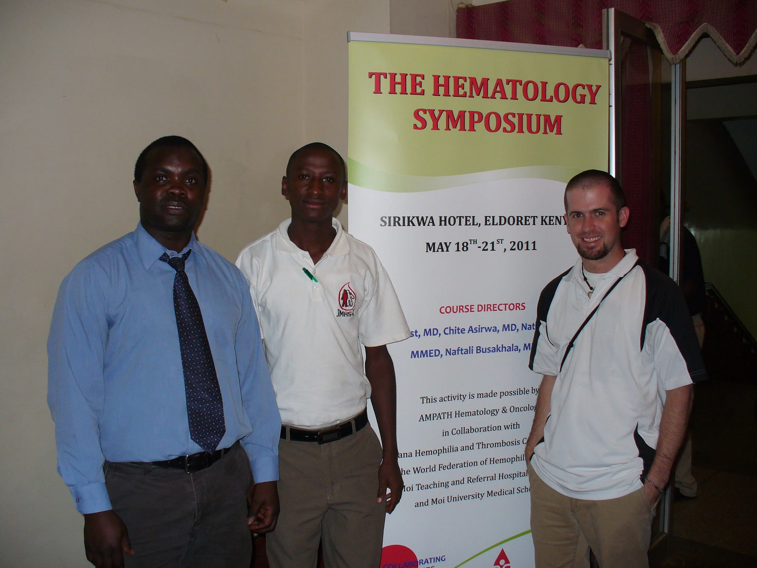 Before one of our educational talks about bleeding disorder with Dr. Chite and a young man with hemophilia from Kenya