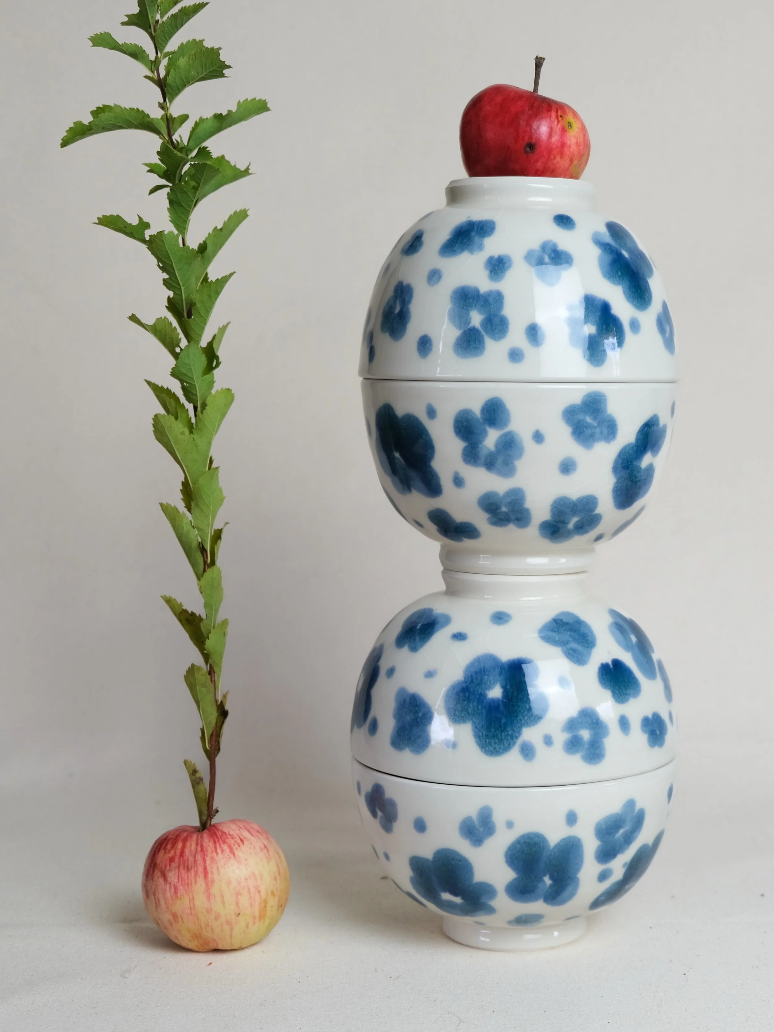Bowls ~~

Porcelain with transparent &amp; blue glaze