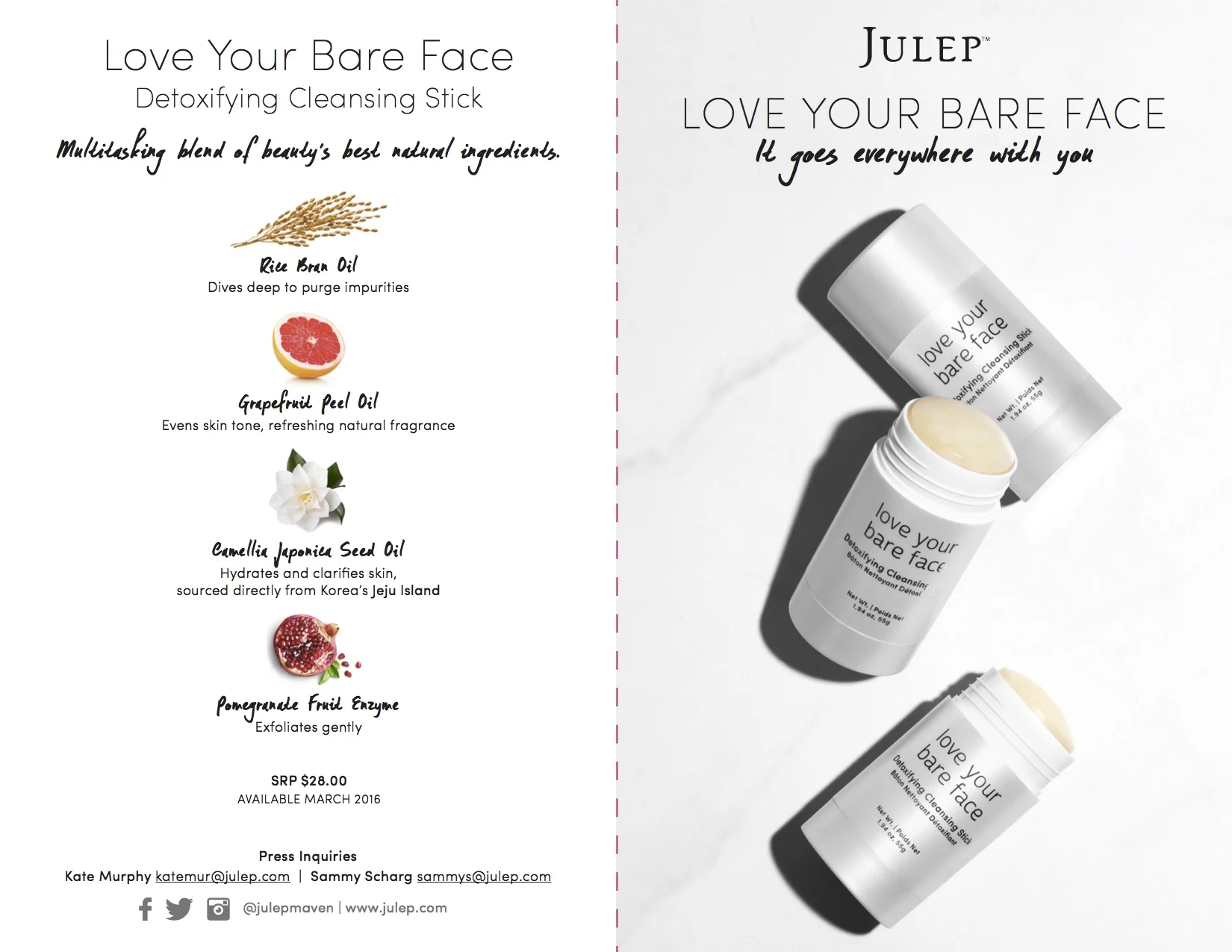 Love Your Bare Face Cleansing Stick: Outside of bi-fold
