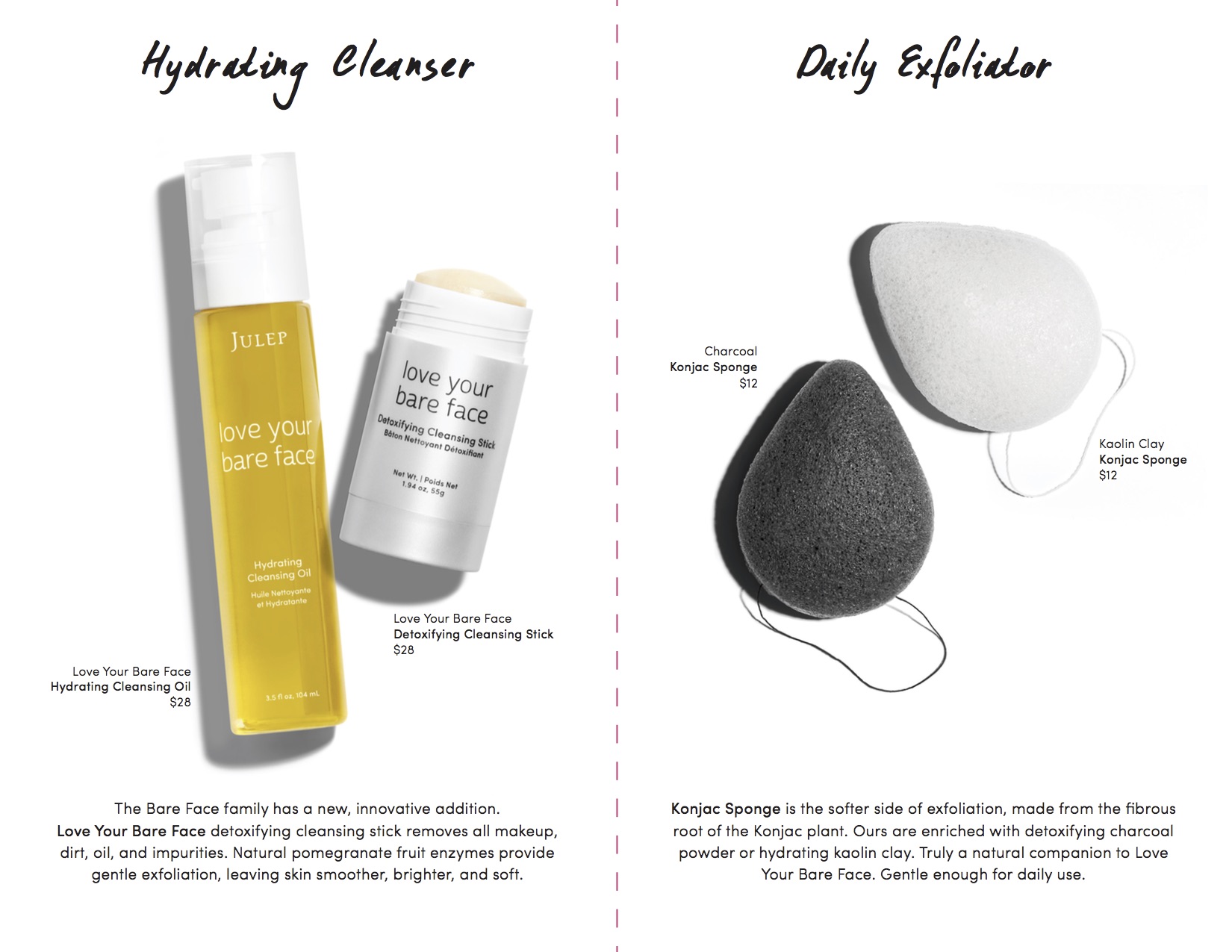 Love Your Bare Face Cleansing Stick: Inside of bi-fold