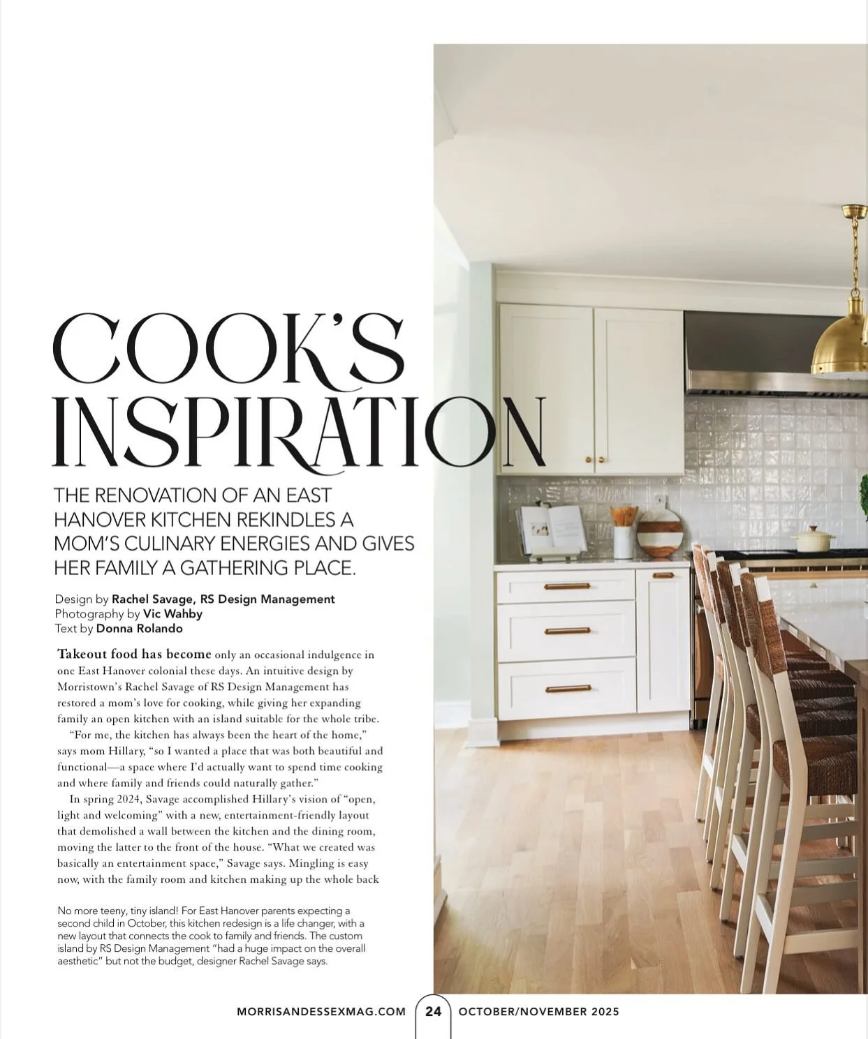 Feeling honored and so excited to be featured in the October/ November issue of the Morris &amp; Essex Magazine! Designing this kitchen was a true labor of love- blending warmth, function, and timeless style for a family that wanted a space to gather