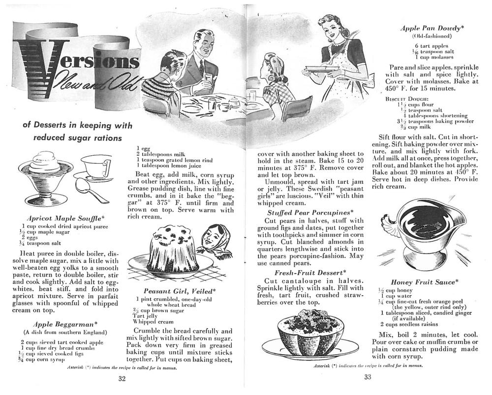 In the top right you'll see the original recipe for Pan Dowdy as it appeared in The Victory Cook Book .