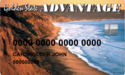An example of an EBT card from California. From California EBT Client Site .