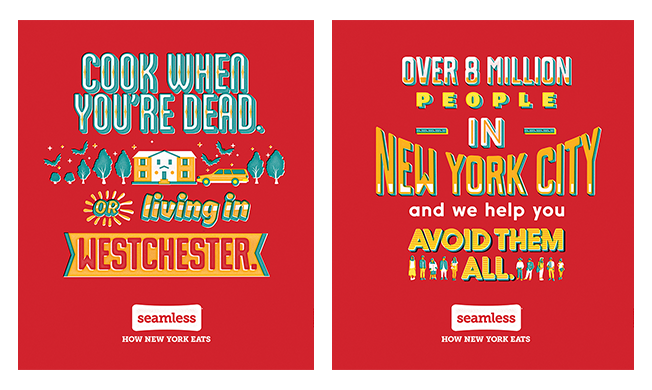 A sample of the ads. I generally avoid people by spending my time cooking, but go ahead seamless, you do you. From Food52 . 