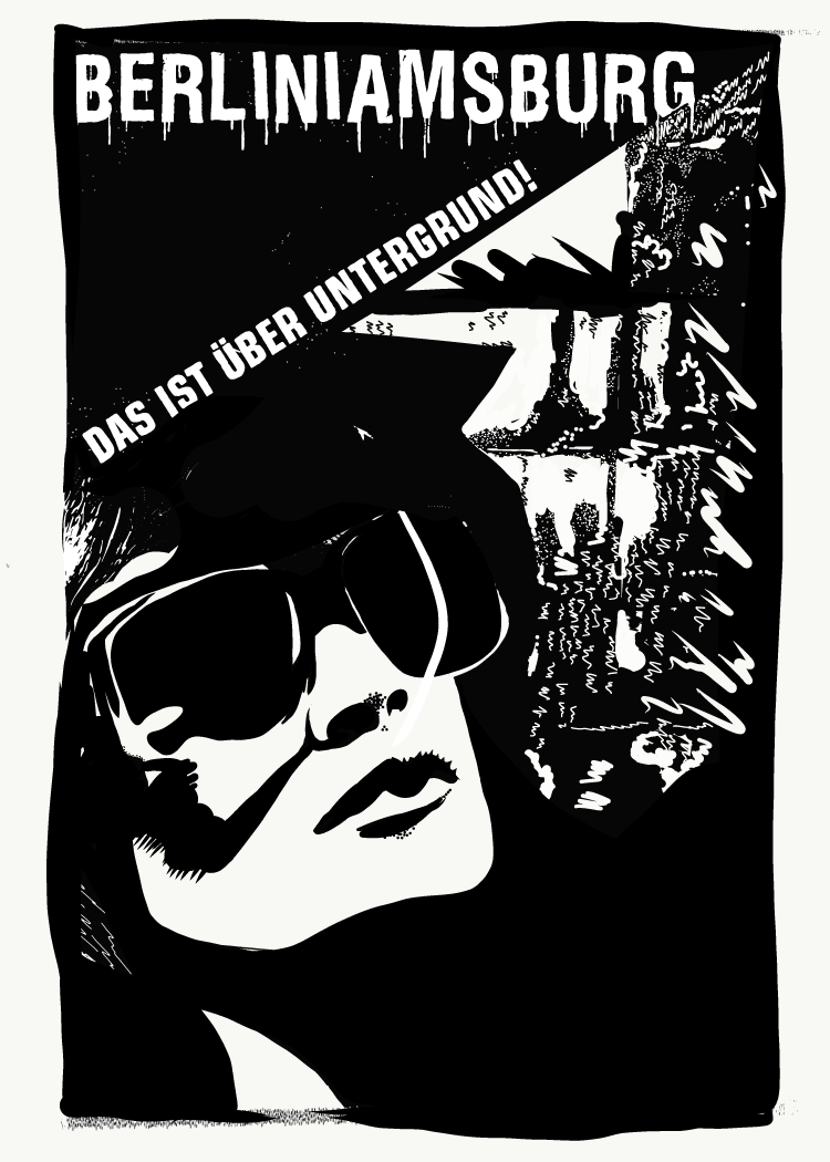 Berliniamsburg Party Flyer Illustration