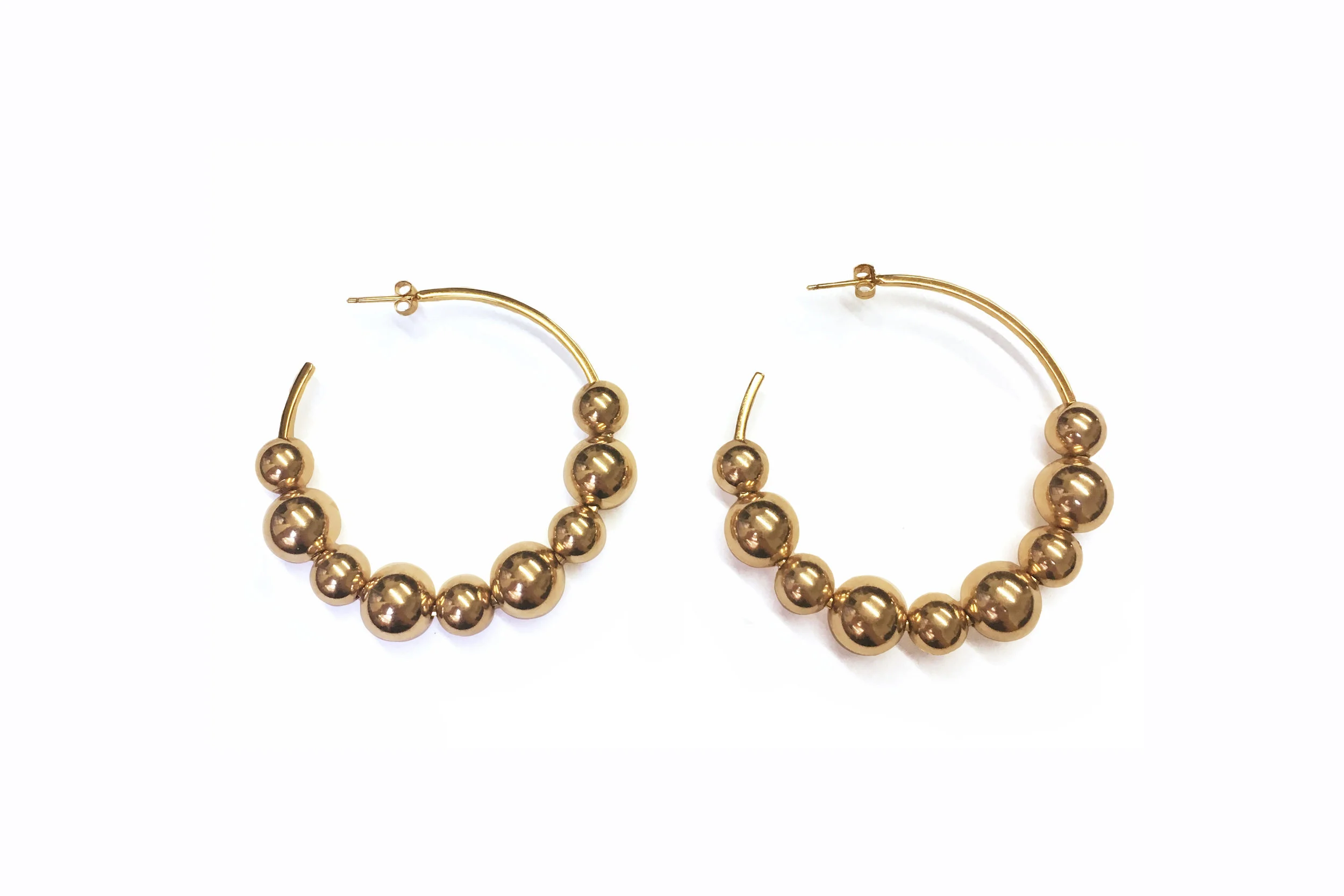 Gold Filled Bead Hoops