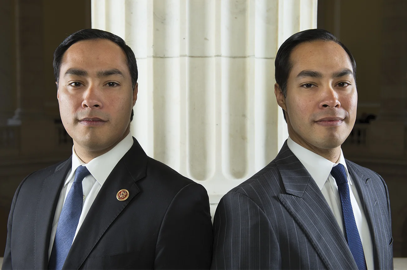 Congressman Joaquin Castro of Texas, right, and Secretary of Housing and Urban Development Julián Castro. Courtesy of National Journal .