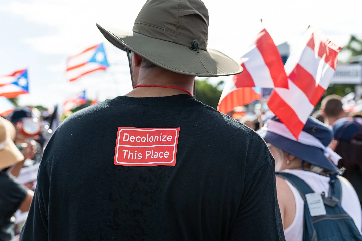 Demonstrator during Paro Nacional, a national strike which saw hundreds of thousands of Puerto Ricans shut down Expresso Las Américas, demanding the resignation of Governor Ricardo Rosselló. San Juan, Puerto Rico, July 22nd, 2019. 