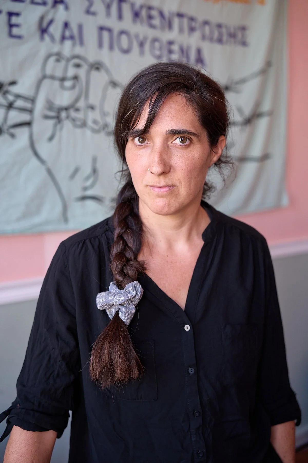  Lorraine Leete of Legal Centre Lesvos, Lesvos, Greece 2024. Legal Centre Lesvos provides legal assistance to migrants arriving by sea to Lesvos island. 