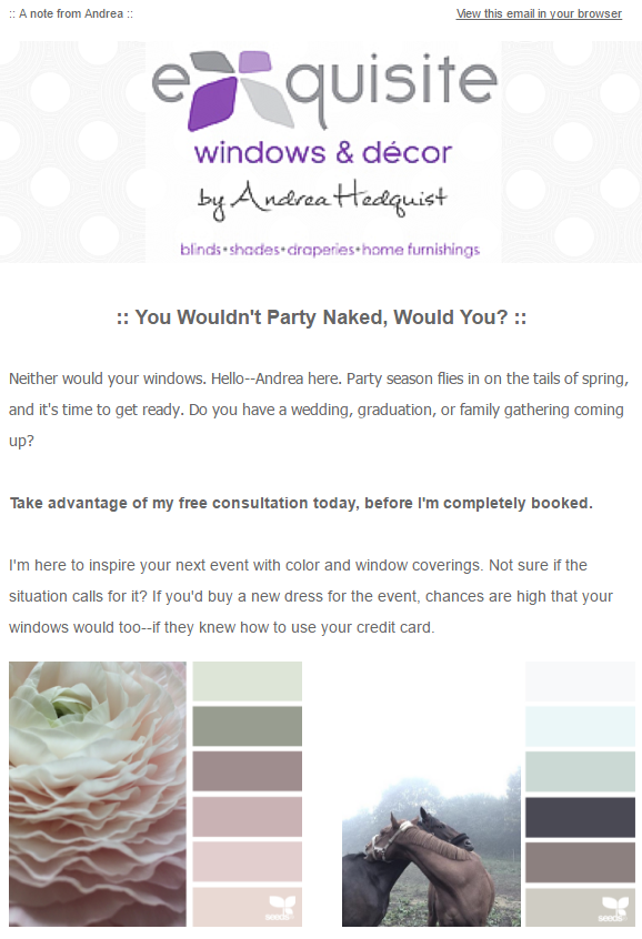 Example email template, 1 of 8 | Images via Design-Seeds.com.