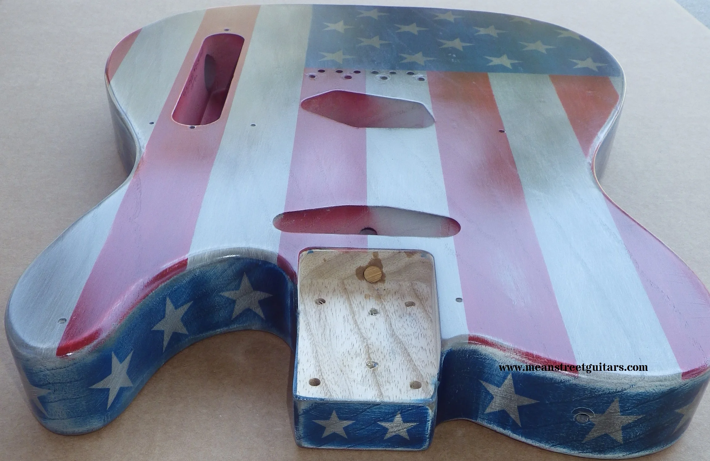 Mean Street American Flag Tele relic paint job Shawne P pic 4.jpg