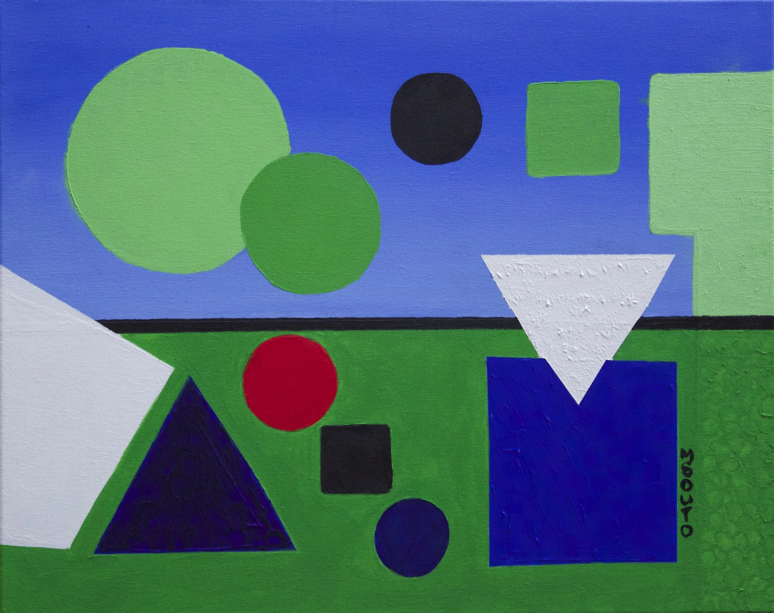 "Geometric #1"  Acrylic on canvas  16 x 20  $500