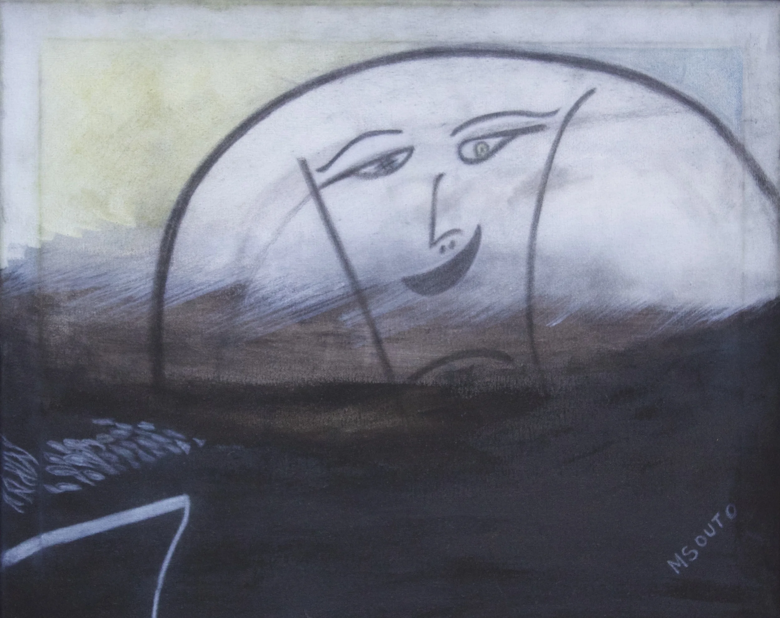 "Expression #1"  Acrylic, charcoal and pastel on canvas 16 x 20   SOLD