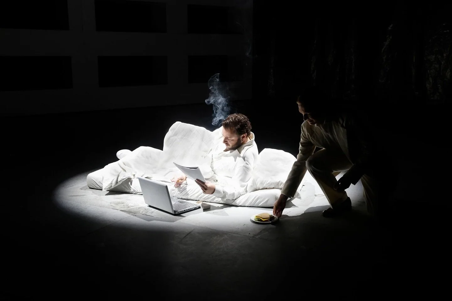 RISE AND SHINE &bull; After our wonderful Premiere last night, we&rsquo;re all back at the Theater bright-and-early for the second (Matin&eacute;e) performance of The Greek Passion at Den Jyske Opera in Aarhus - It&rsquo;s a good thing they serve fre