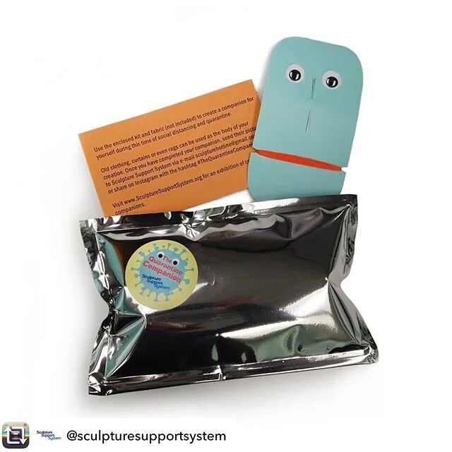 The Quarantine Companion, a collaboration with @sean_derry as @sculpturesupportsystem is ready for participants!

We made these kits for residents of Indiana, PA, but anyone with a needle and thread can make a hand-stitched &ldquo;friend&rdquo; to ke