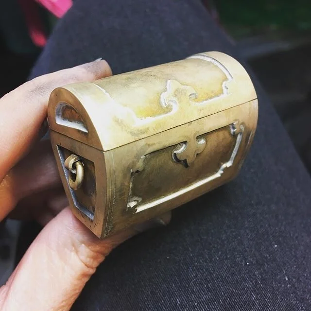 Hoard, work-in-progress, 2020 
It&rsquo;s mostly brass and I&rsquo;m planning to gold plate it eventually .
.
.
#treasure #charm #metalfabrication #metalfabricator #metalsmith #latecapitalism #hoardedwealth