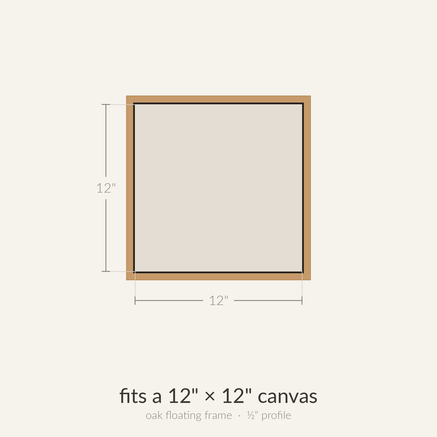 Oak Floating Frame - 12"x12"