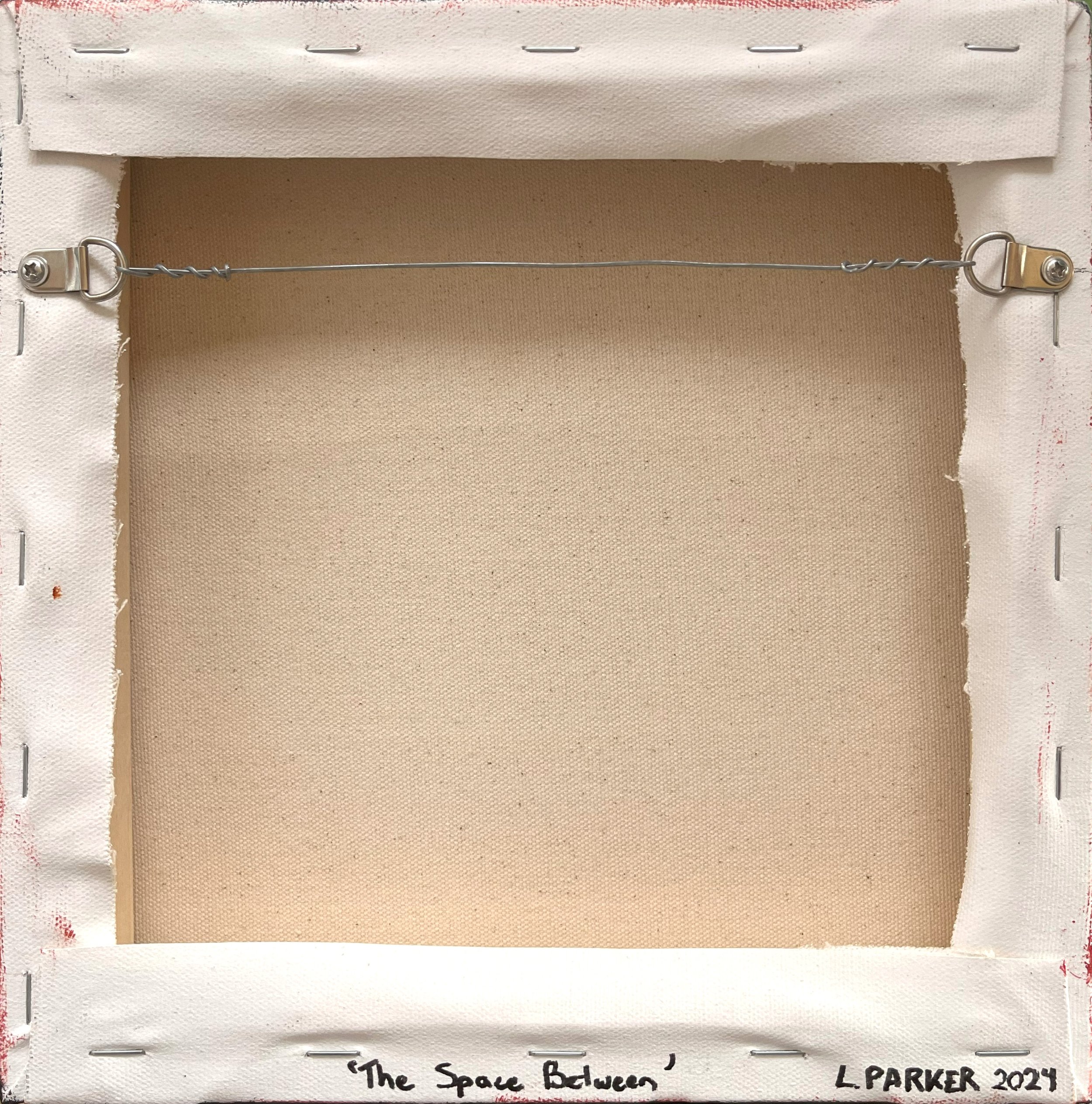 The Space Between - Rear view of the 10"x10" canvas, featuring wired backing and ready-to-hang craftsmanship, a perfect addition to any collection.