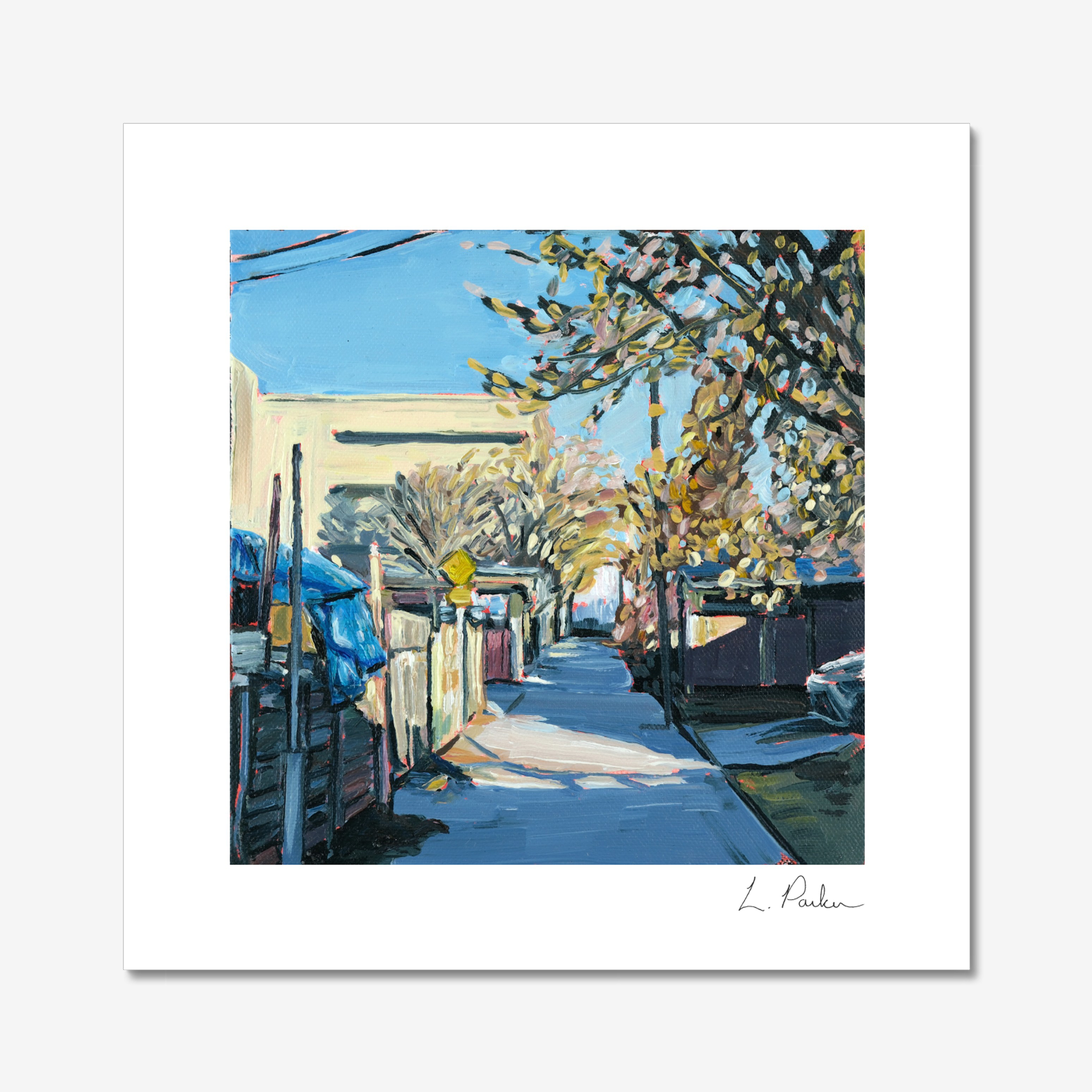 A very ordinary lane, illuminated - 8"x8" Print