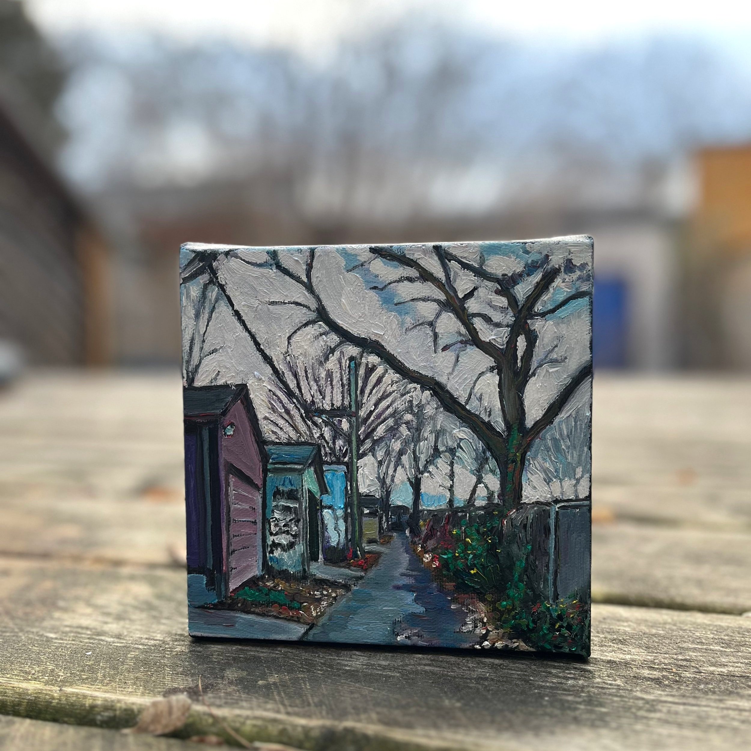 handmade painting of Toronto scene