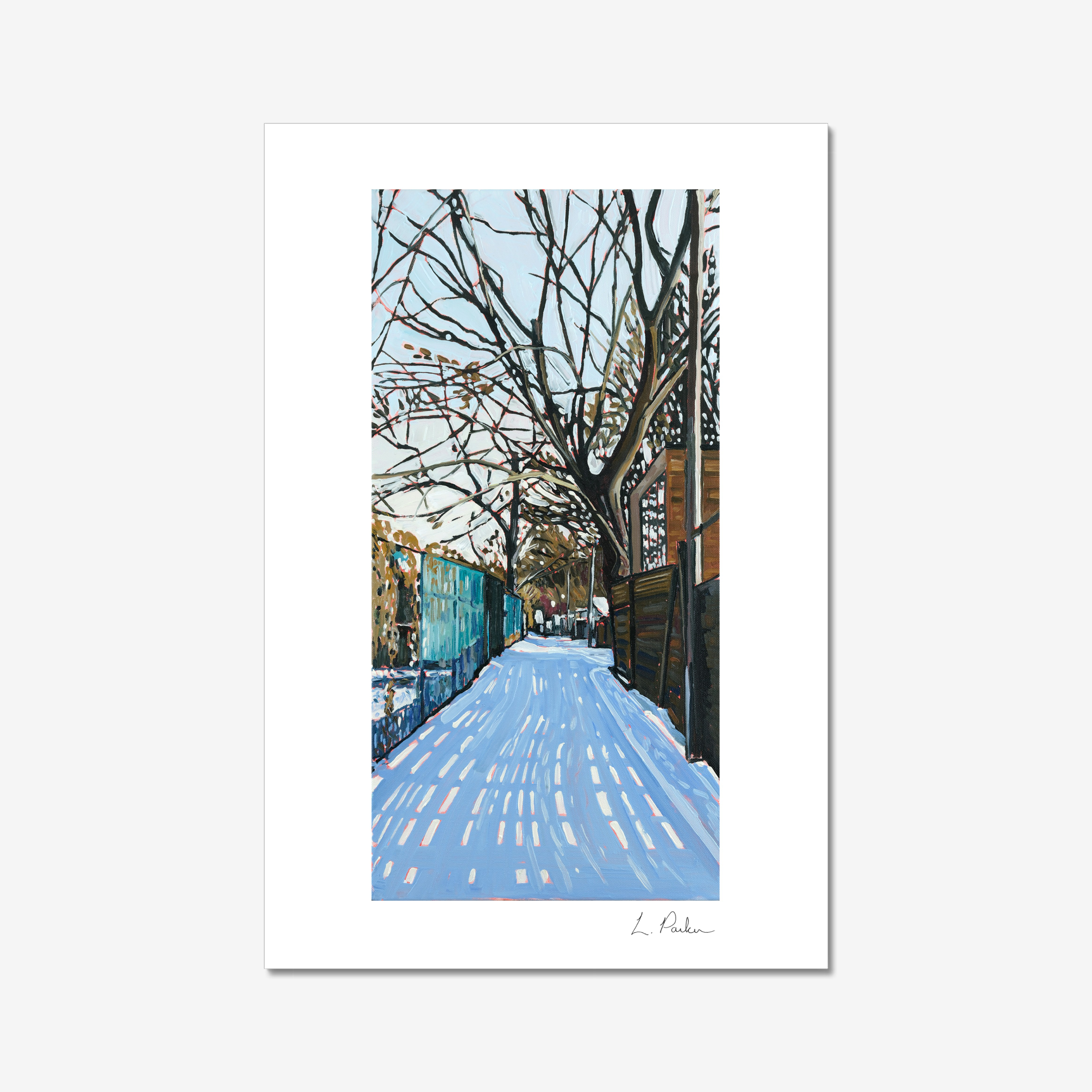 The fence had left its pattern in the snow - 8"x12" Print
