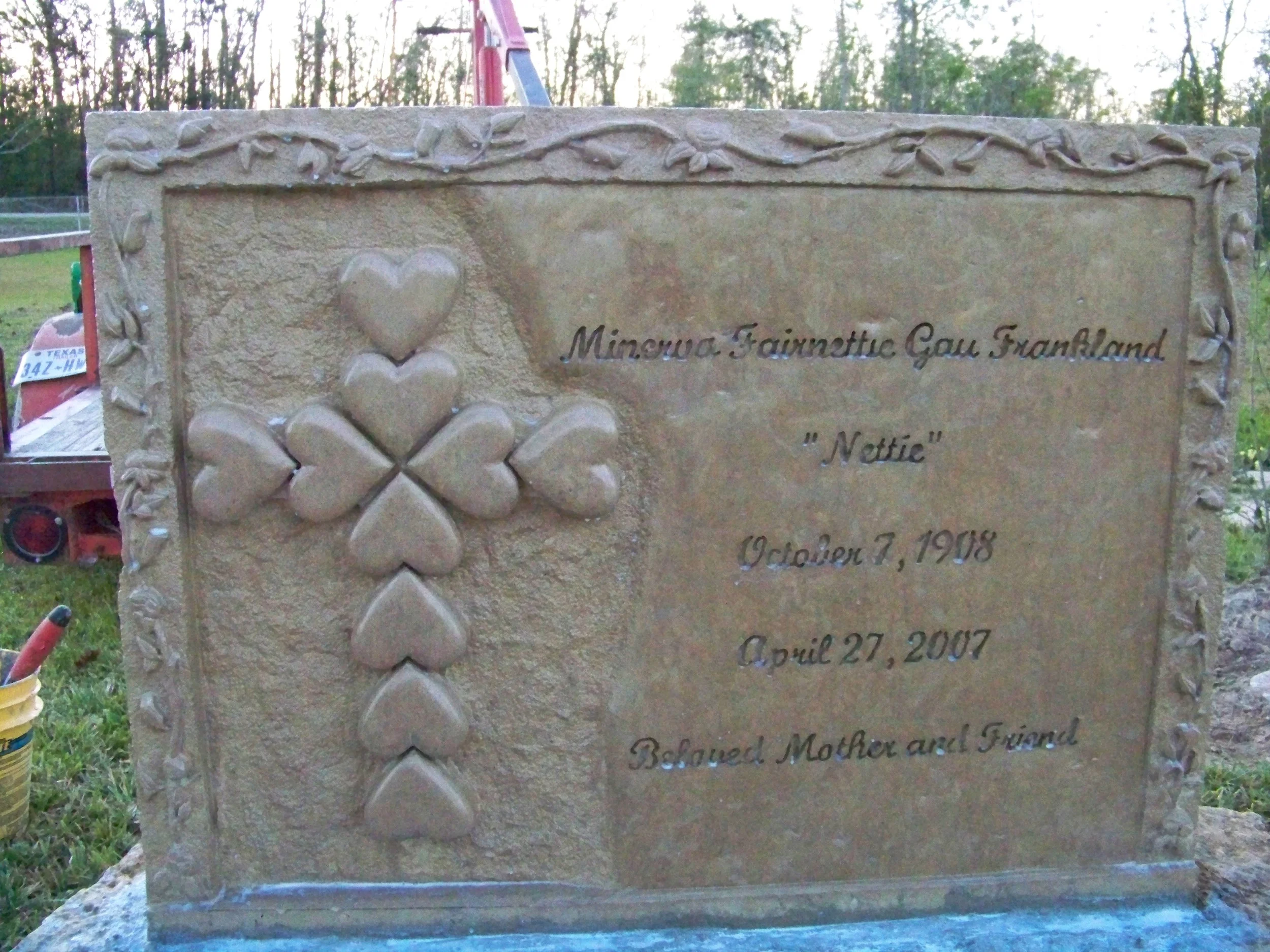  Carved limestone memorial. 