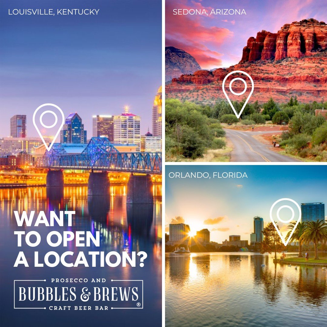 We&rsquo;re expanding into the following markets: 
Louisville, KY - Sedonna AZ -  Orlando, FL
If you&rsquo;d like to open a location in any of these markets with us, inquire here: @https://getcozybars.com/business-opportunities

#bubblesandbrews #get