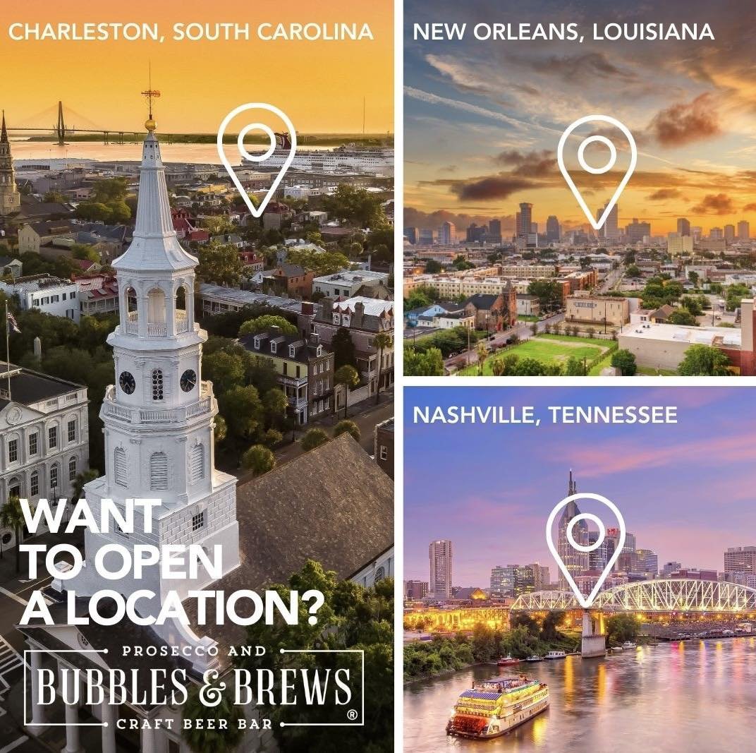 We&rsquo;re expanding into the following markets: New Orleans LA, Charleston SC &amp; Nashville TN.

If you&rsquo;d like to open a location in any of these markets with us, inquire here: @https://getcozybars.com/business-opportunities

#bubblesandbre