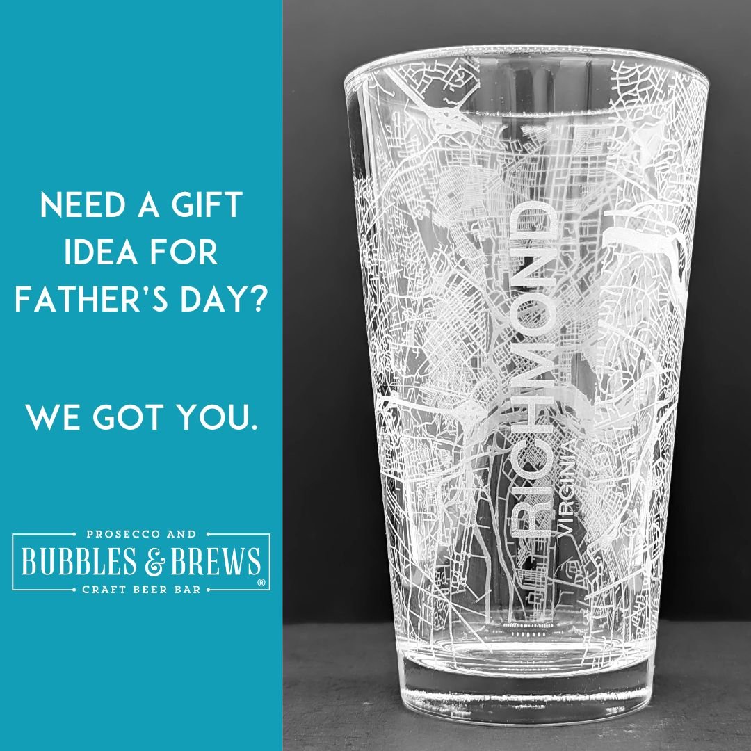 Bubbles and Brews Father's Day gift guide. Stop by our store and order one of our &quot;your city&quot; map rocks or pint glasses! Etched completely around our glasses, these make a great personalized gift for dads!

https://get-cozy-bars.myshopify.c