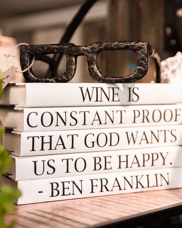 &ldquo;Wine is constant proof that God wants us to be happy&rdquo; - Ben Franklin .
We couldn&rsquo;t agree more!!! 🍇🍷🍷
.
Set of books $165
Sculptured spectacles $65
.
.
.
. 
#creativedesignsrb #interiordesign #typewriter #decorativetype #losangel