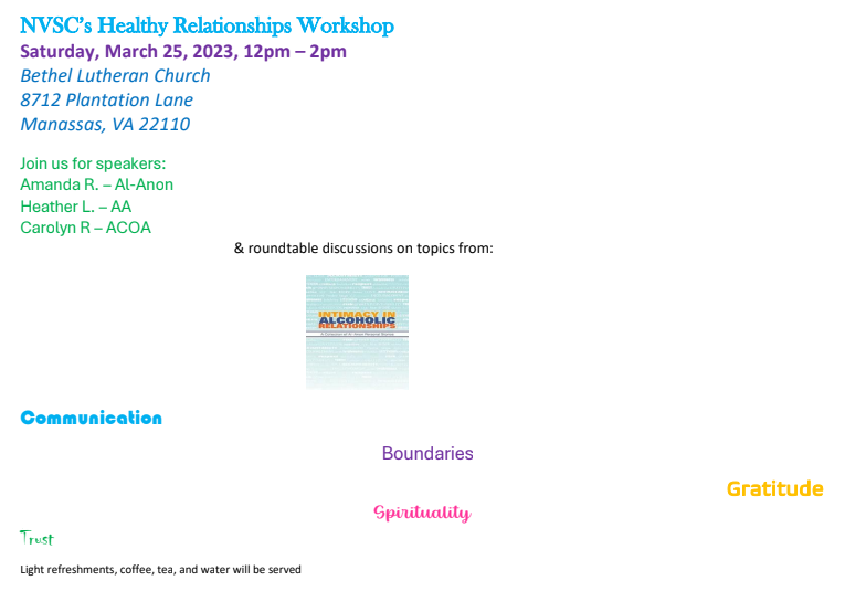 NVSC’s Healthy Relationships Workshop
