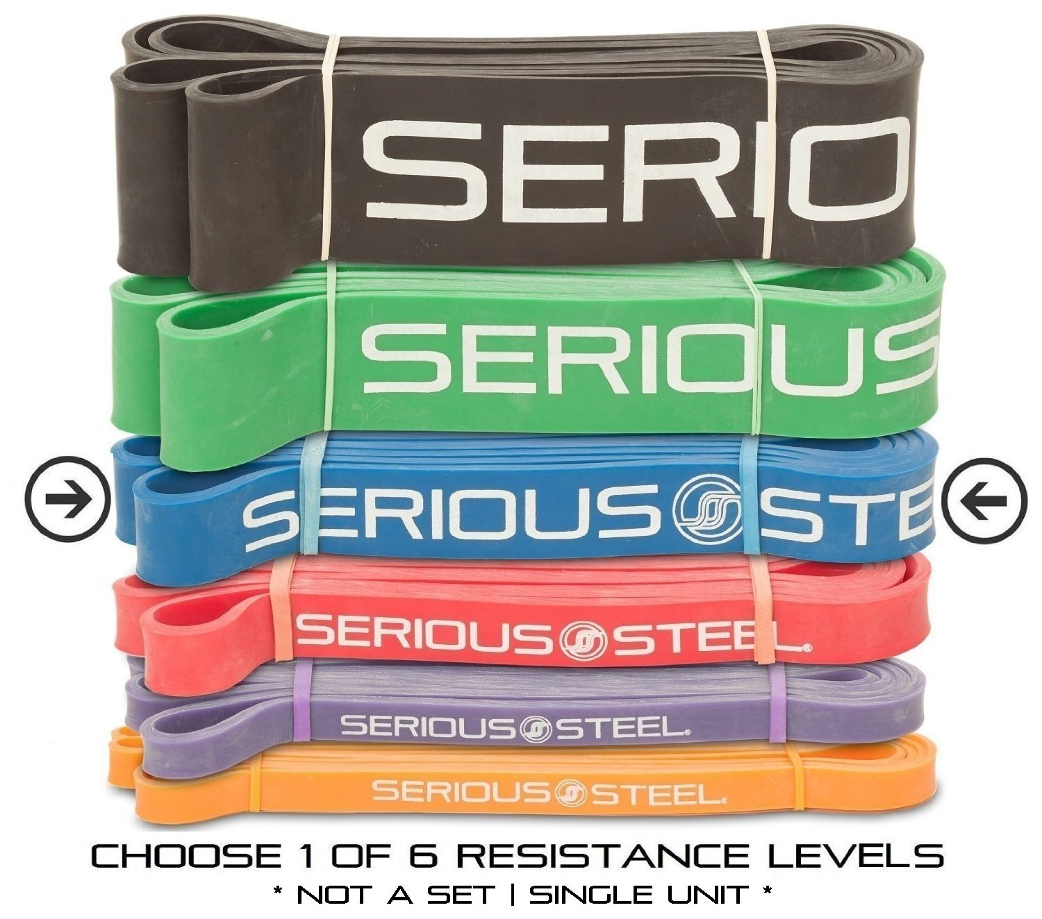 Serious Steel Assisted Pull-Up Band, Resistance & Stretch Band | Powerlifting Bands | Pull-up and Band Starter e-Guide INCLUDED (Single unit) 41-inch