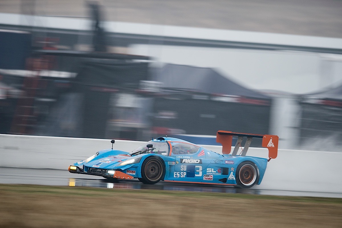 Customer Race SL-C in the rain at Thunderhill during the NASA 2015 25 Hour race.
