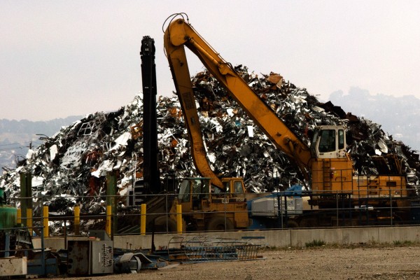 Mountains of metal lie in the yard at Sims Metal Management in Richmond. To stop scrap metal theft, Richmond police are not just targeting the thieves, but they want metal recycling plants to use proper protocols when buying used metals, like checking for an ID or paying by check. PHOTO: Julie Brown