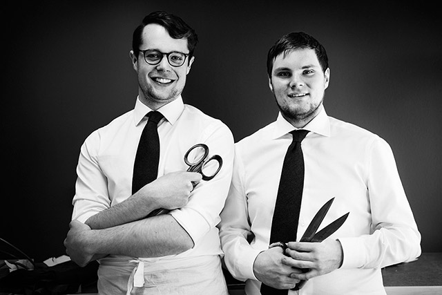 Niklas and Anton Magnusson, cousins in the next generation of Hestra and two of the youngest glove makers in the world. PHOTO: Hestra