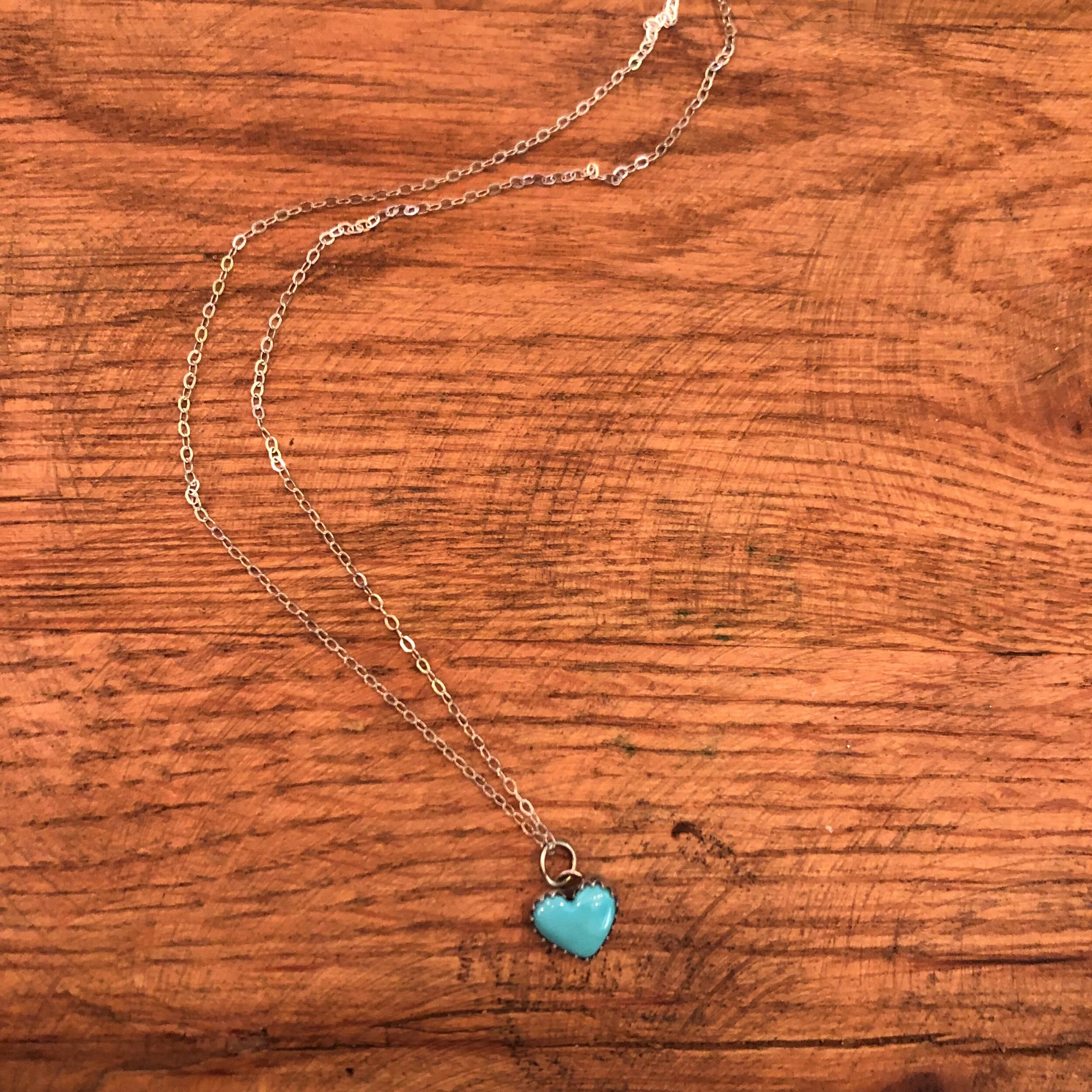 Tiny Turquoise Heart Necklace