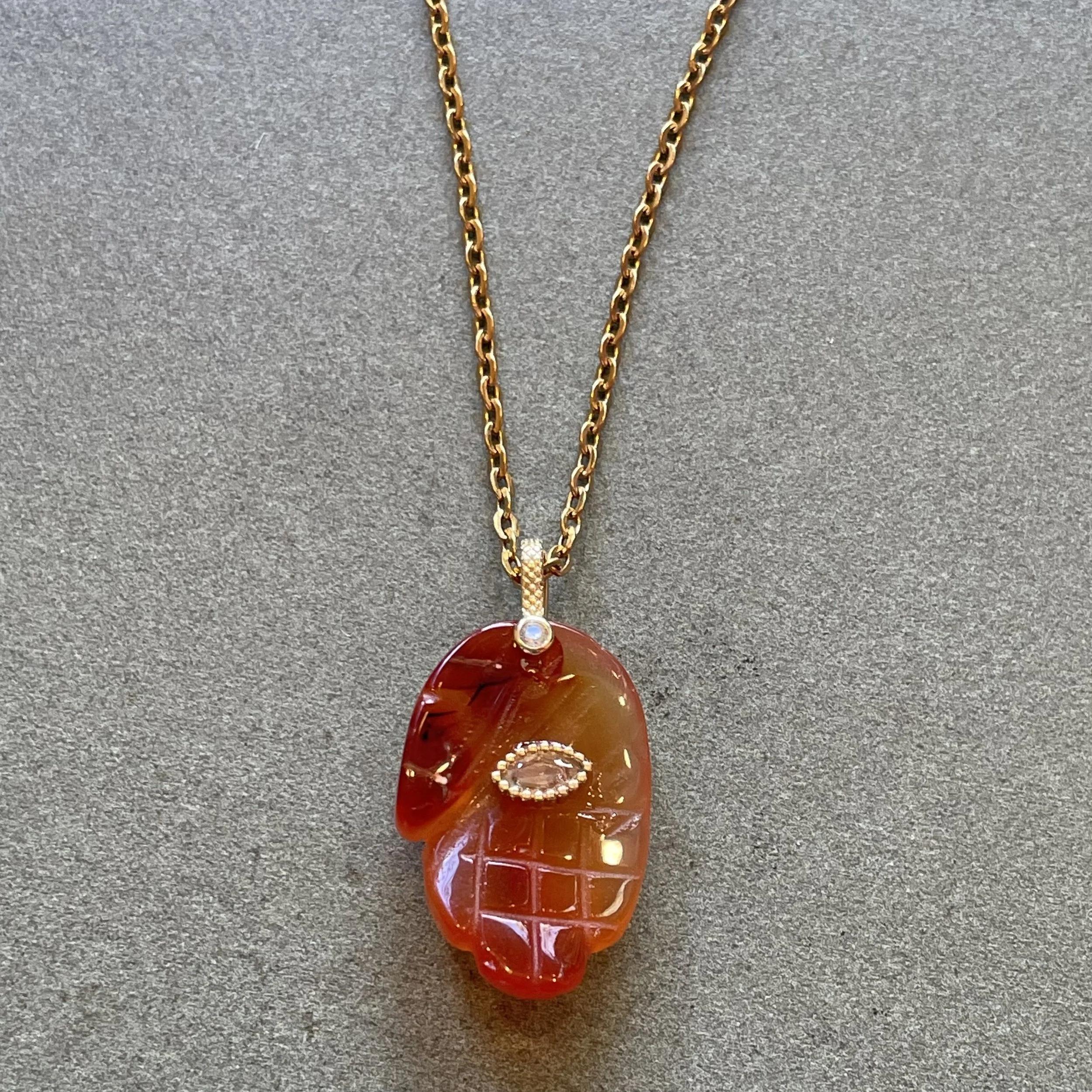 Carnelian Hamsa Necklace