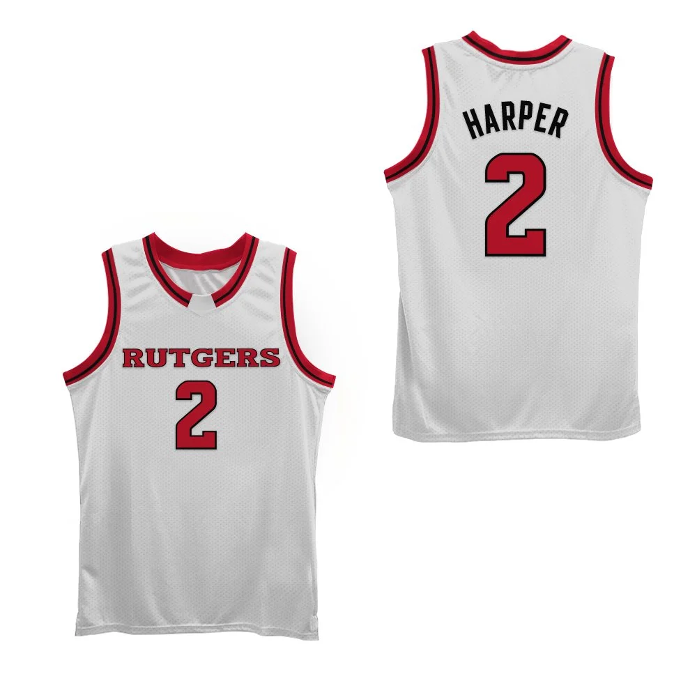 Dylan Harper High School white blue Basketball Jersey Hoop Dreams sewn Colors