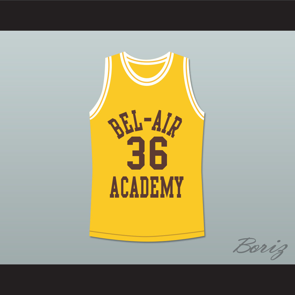 Will Smith 14 Bel-Air Academy Yellow Basketball Jersey Deluxe — BORIZ