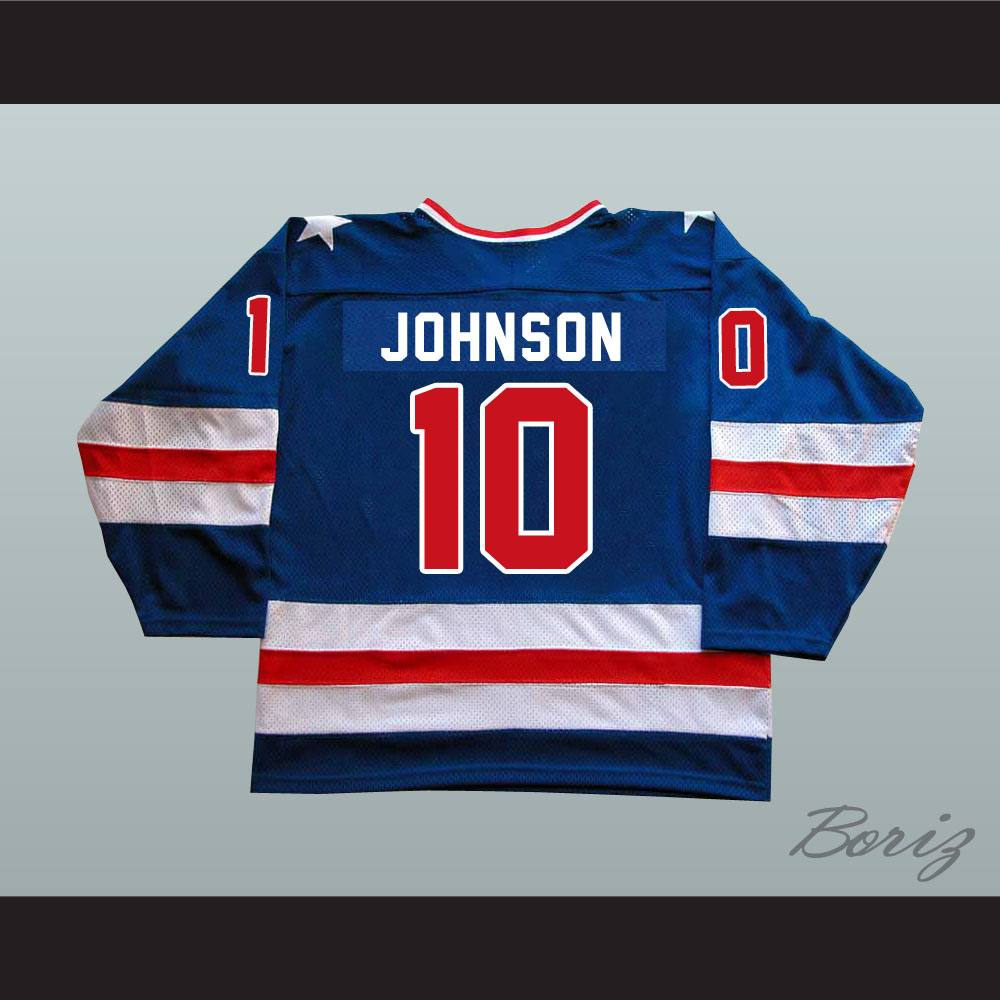 1980 Miracle On Ice Mark Johnson #10 Hockey Jersey US Type Stitched Custom  Name