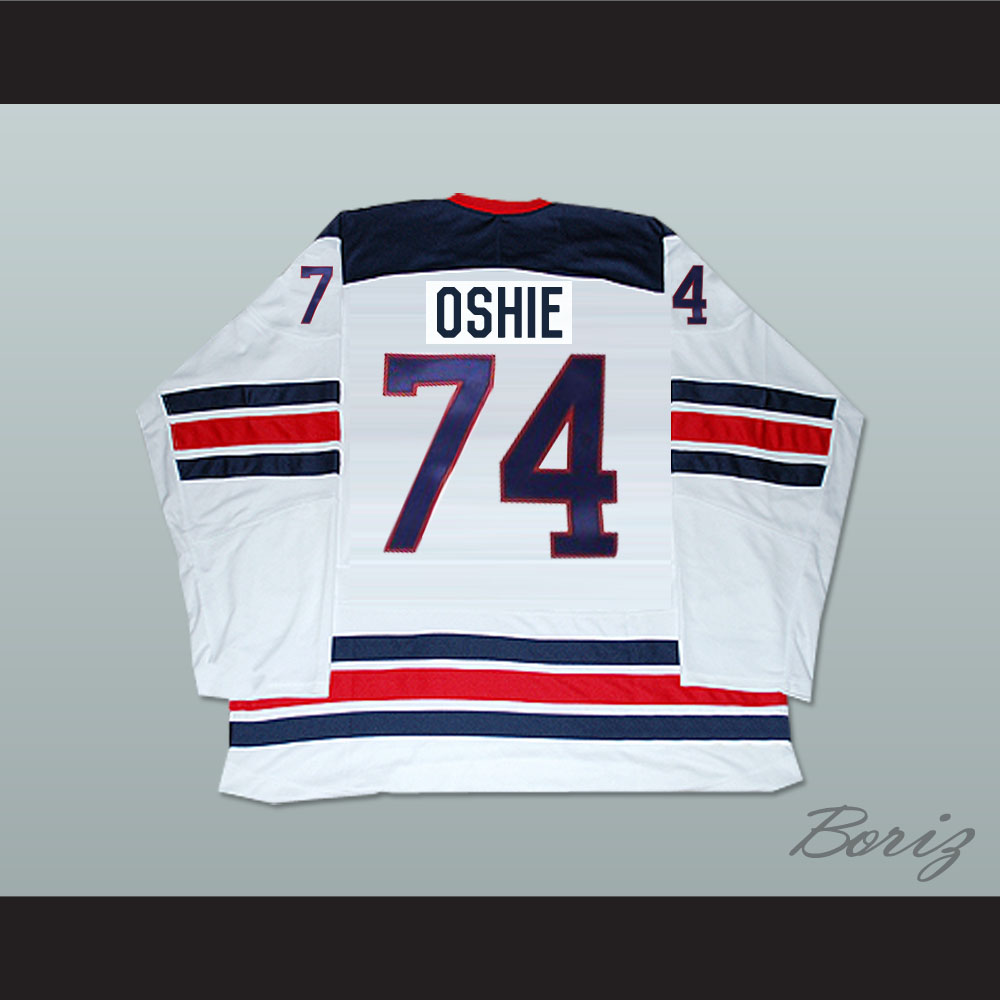 Throwback T. J. Oshie #19 High School Hockey Jersey Stitched Custom Name  Black