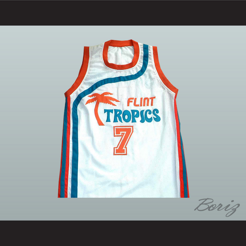Coffee Black #7 Semi Pro Flint Tropics Basketball Jersey