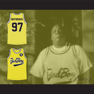 Notorious B.I.G. 97 Bad Boy Yellow Hockey Jersey Includes Patch