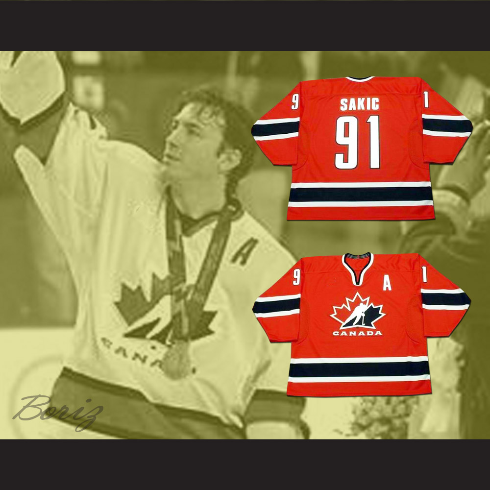 Throwback Joe Sakic #91 Team Canada Hockey Jersey Stitched Custom