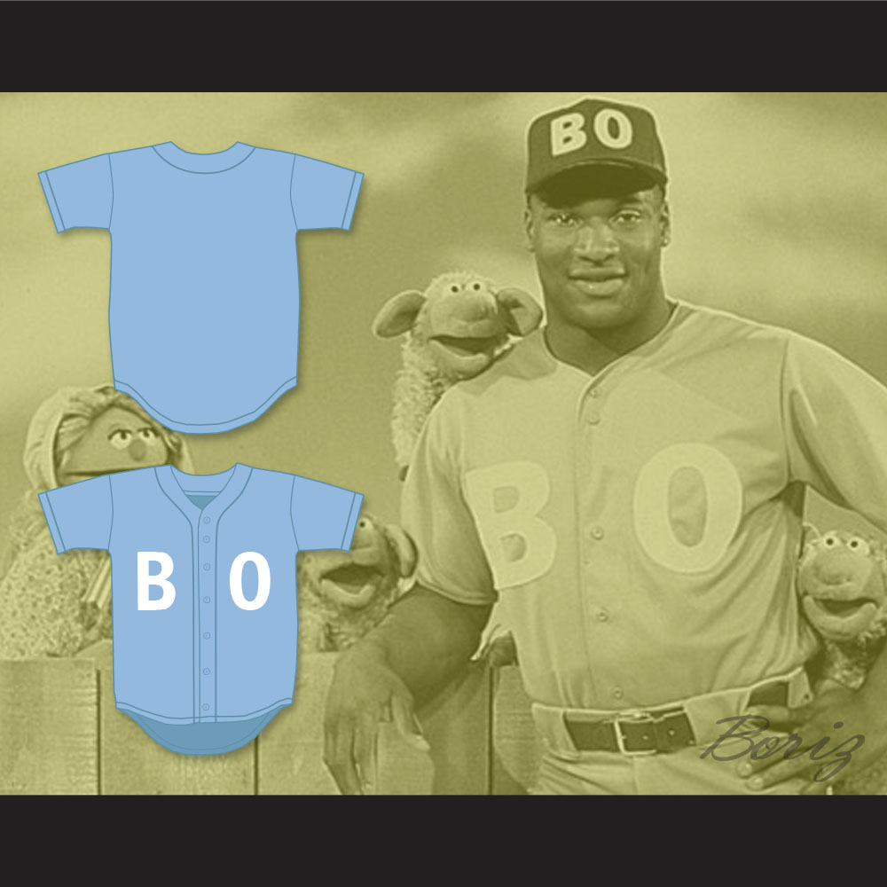 Bo Jackson BO Light Blue Baseball Jersey Sesame Street — BORIZ