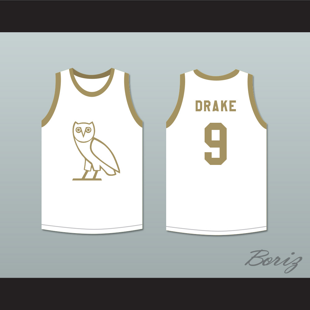 Drake 9 OVO White Basketball Jersey 