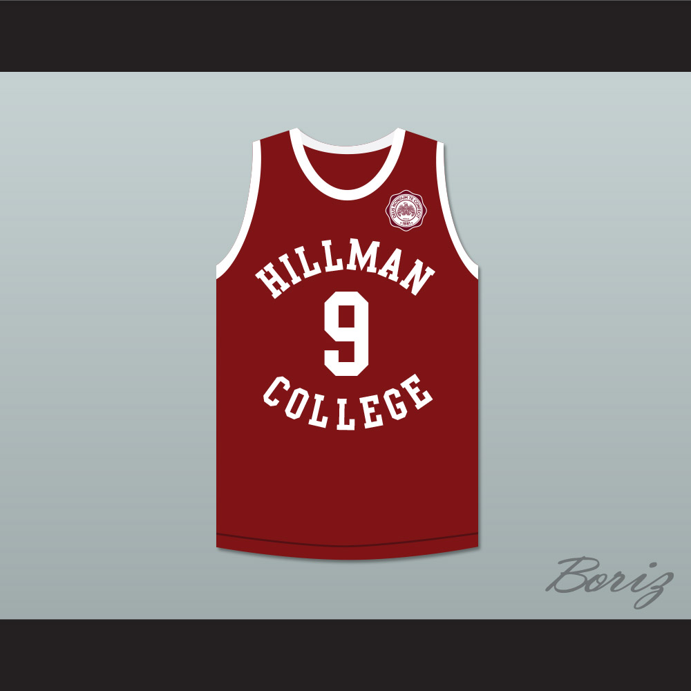 Dwayne Wayne 9 Hillman College Maroon Basketball Jersey with Eagle
