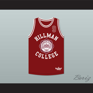 Dwayne Wayne 9 Hillman College White Basketball Jersey Deluxe A